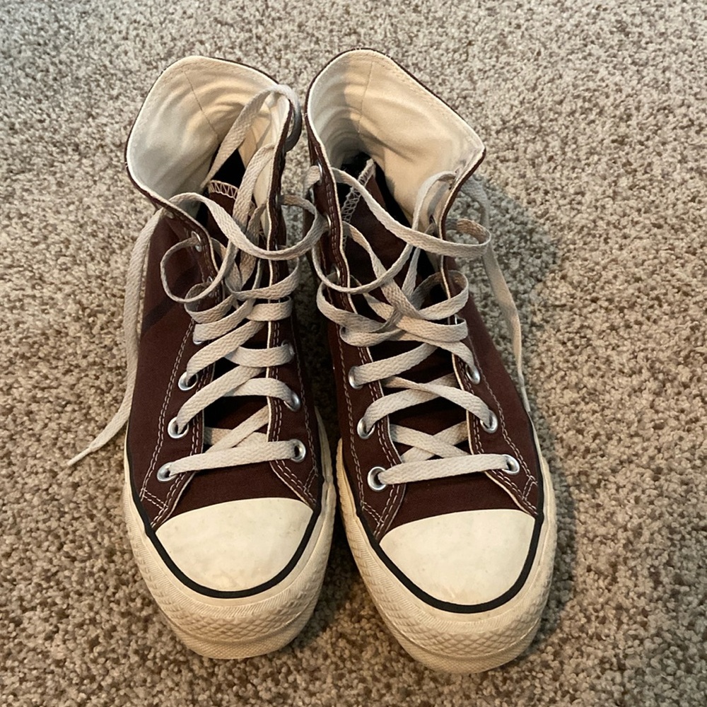 platform brown converse, size 8.5 women, 6.5 men